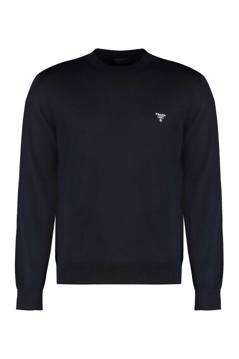 Pulovere Prada Prada Long Sleeve Crew-Neck Sweater BLUE Barbati (BM 10563383) 1