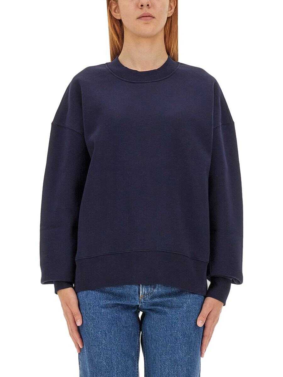 AMI Paris AMI PARIS SWEATSHIRT WITH LOGO EMBROIDERY UNISEX BLUE