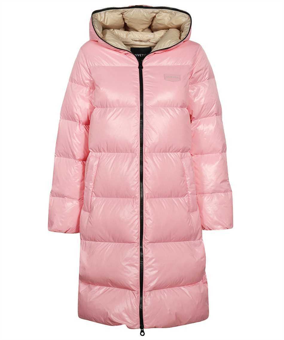 Duvetica DUVETICA LONG HOODED FULL-ZIP DOWN JACKET Pink