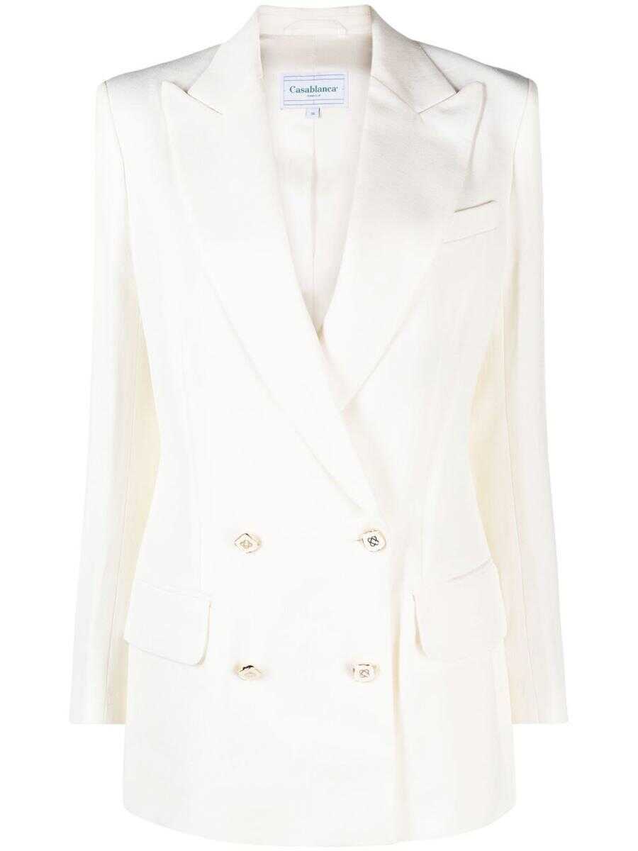Casablanca CASABLANCA CASABLANCA - Double-breasted tailored blazer OFF-WHITE