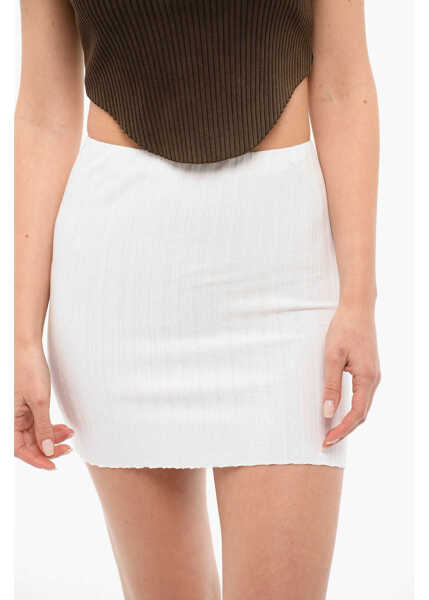 Fuste scurte COTTON CITIZEN Ribbed Stretch Cotton Capri Mini Skirt White Femei (BM 10578563) 3