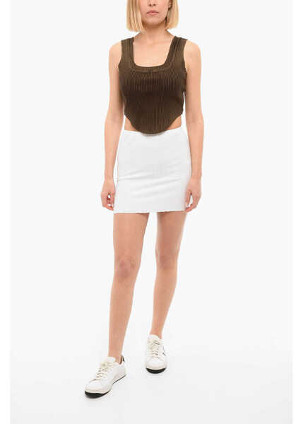 Fuste scurte COTTON CITIZEN Ribbed Stretch Cotton Capri Mini Skirt White Femei (BM 10578563) 4