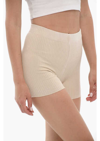 Pantaloni scurti COTTON CITIZEN Stretch Cotton Ribbed Shorts Beige Femei (BM 10578584) 3