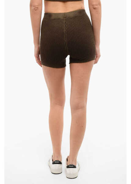 Pantaloni scurti COTTON CITIZEN Ribbed Shorts With Distressed Detailing Brown Femei (BM 10578587) 2