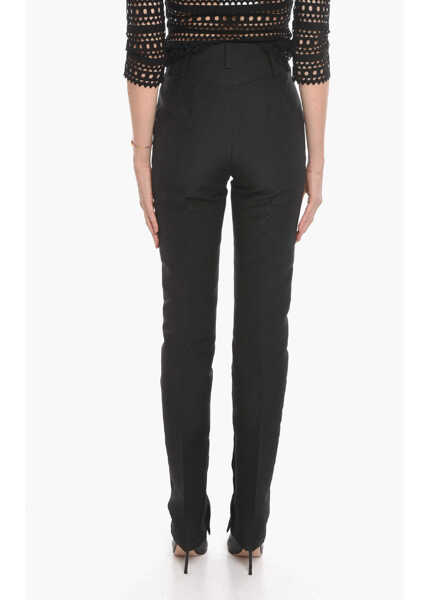 Pantaloni office CAPASA Pleat-Front Trousers With Double-Ring Buckle Black Femei (BM 10578623) 2
