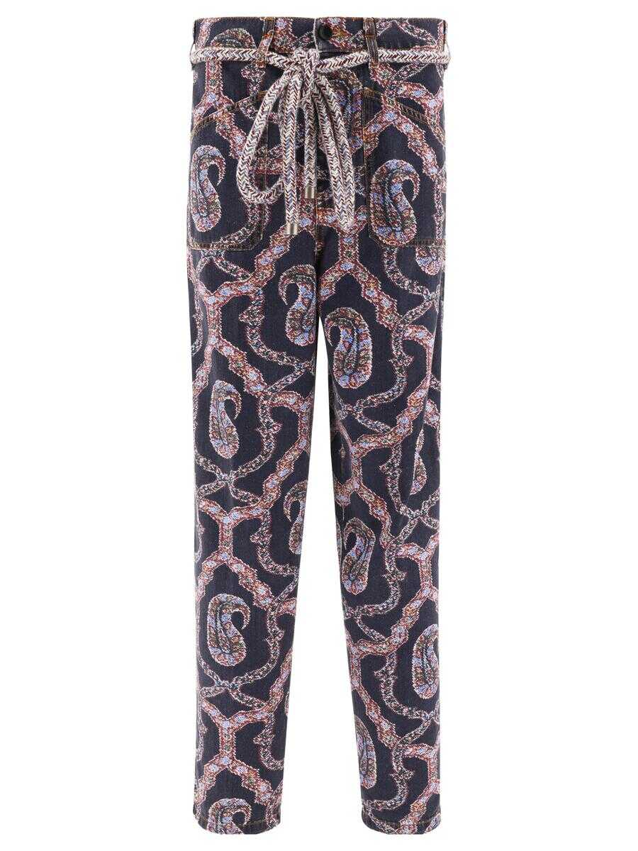 ETRO "Paisley" belted jeans Blue