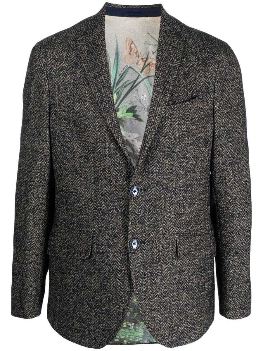 ETRO ETRO Herringbone pattern blazer GREY