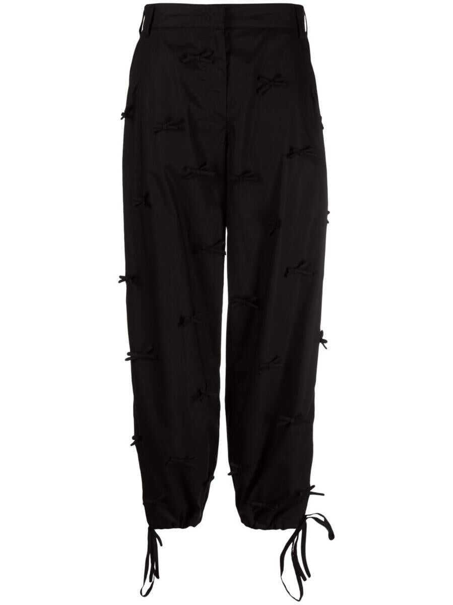 Pantaloni casual MSGM Msgm Wide-Leg Trousers Black Femei (BM 10588694) 1