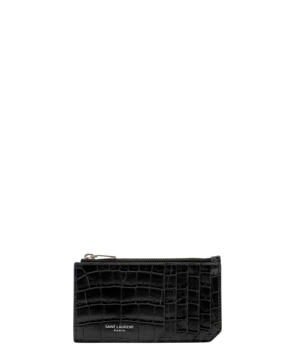 Saint Laurent SAINT LAURENT Cocco print wallet BLACK