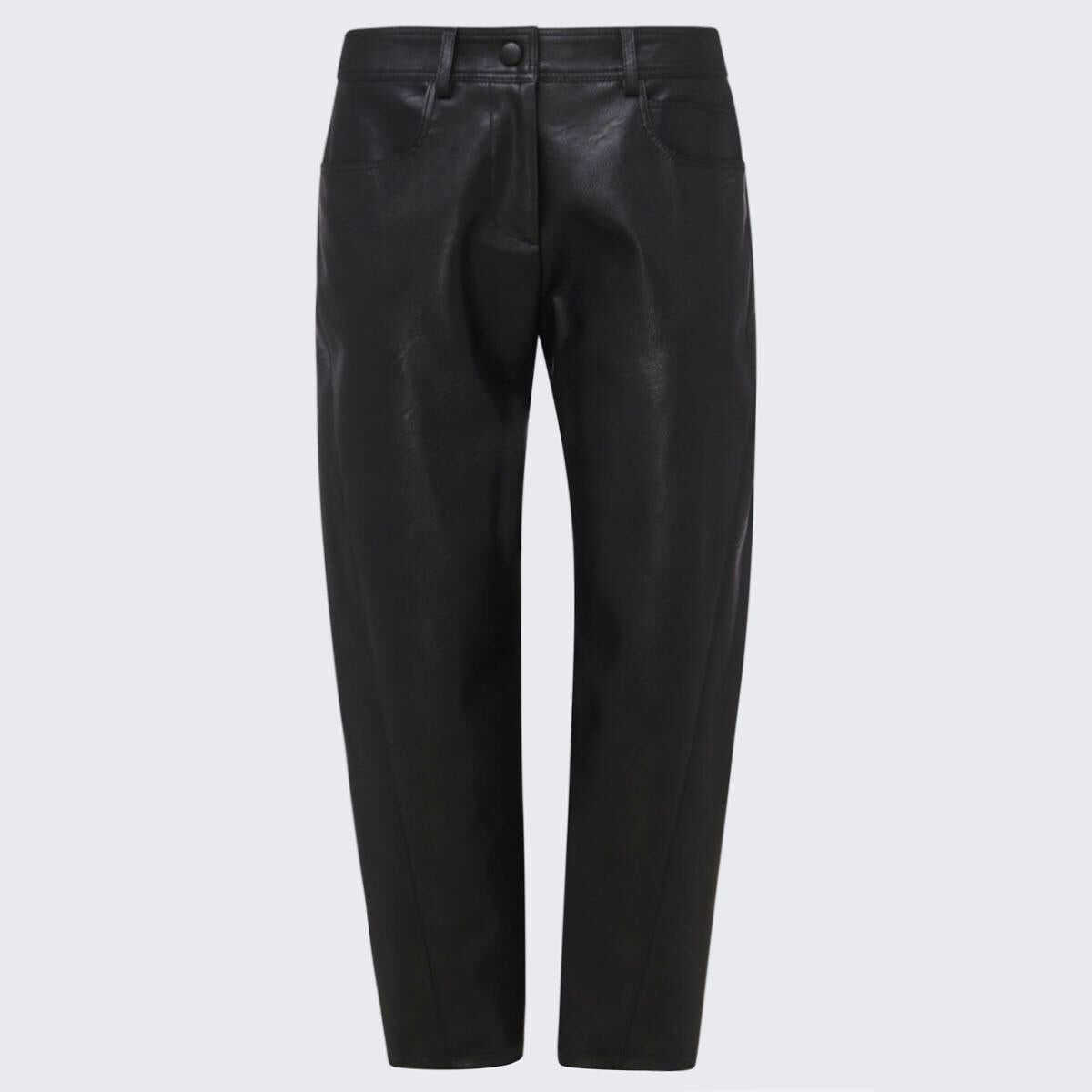 Stella McCartney STELLA MCCARTNEY BLACK FAUX LEATHER PANTS Black