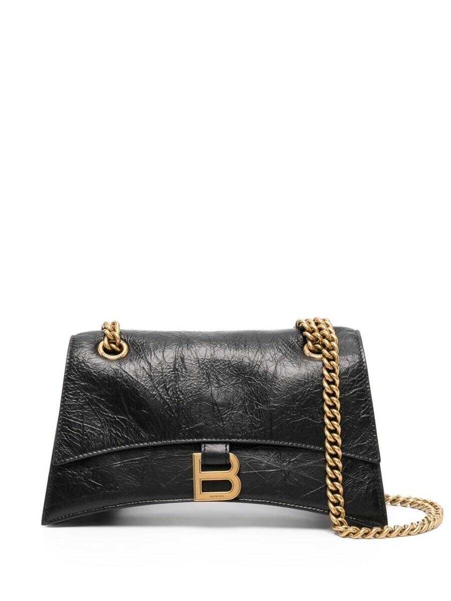 Balenciaga BALENCIAGA Crush Chain small leather shoulder bag BLACK