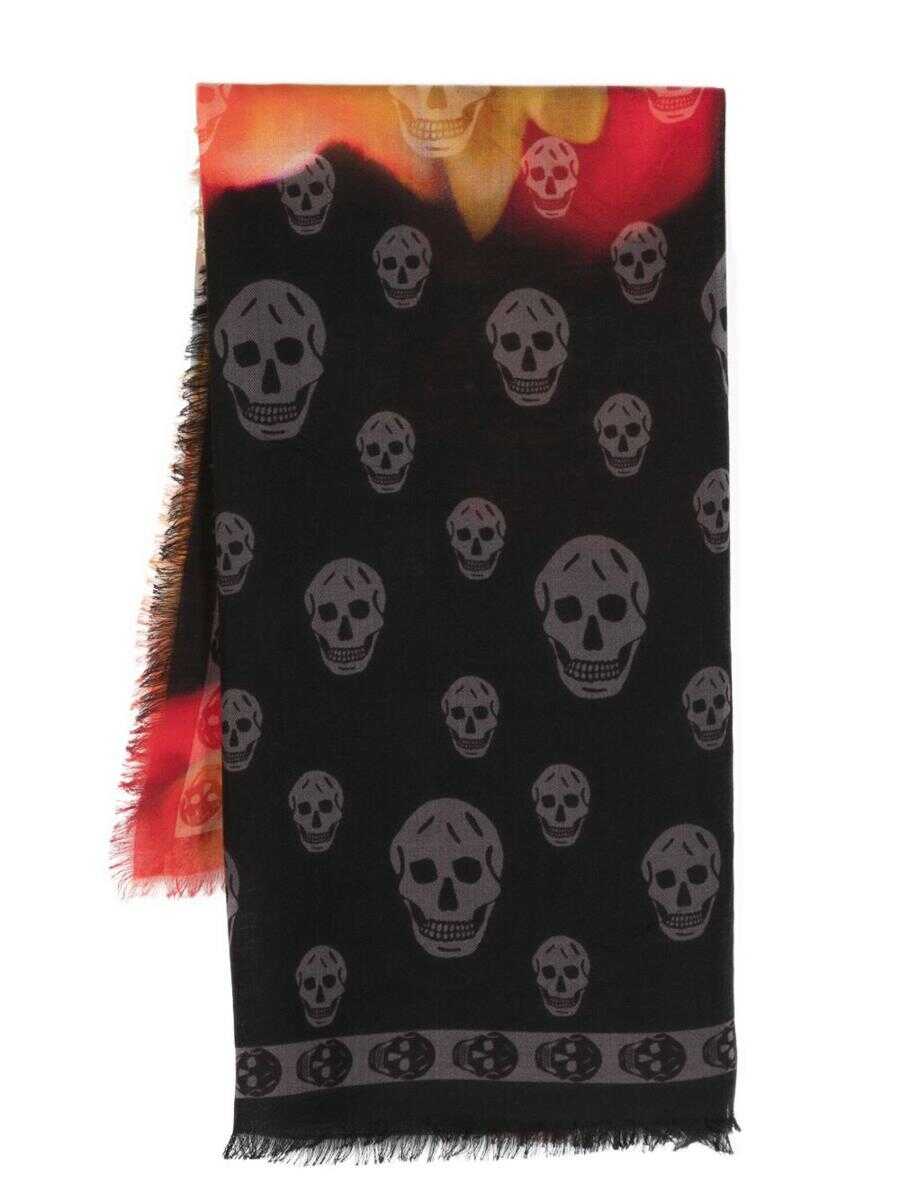 Alexander McQueen ALEXANDER MCQUEEN Skull-print scarf NERO E ROSSO
