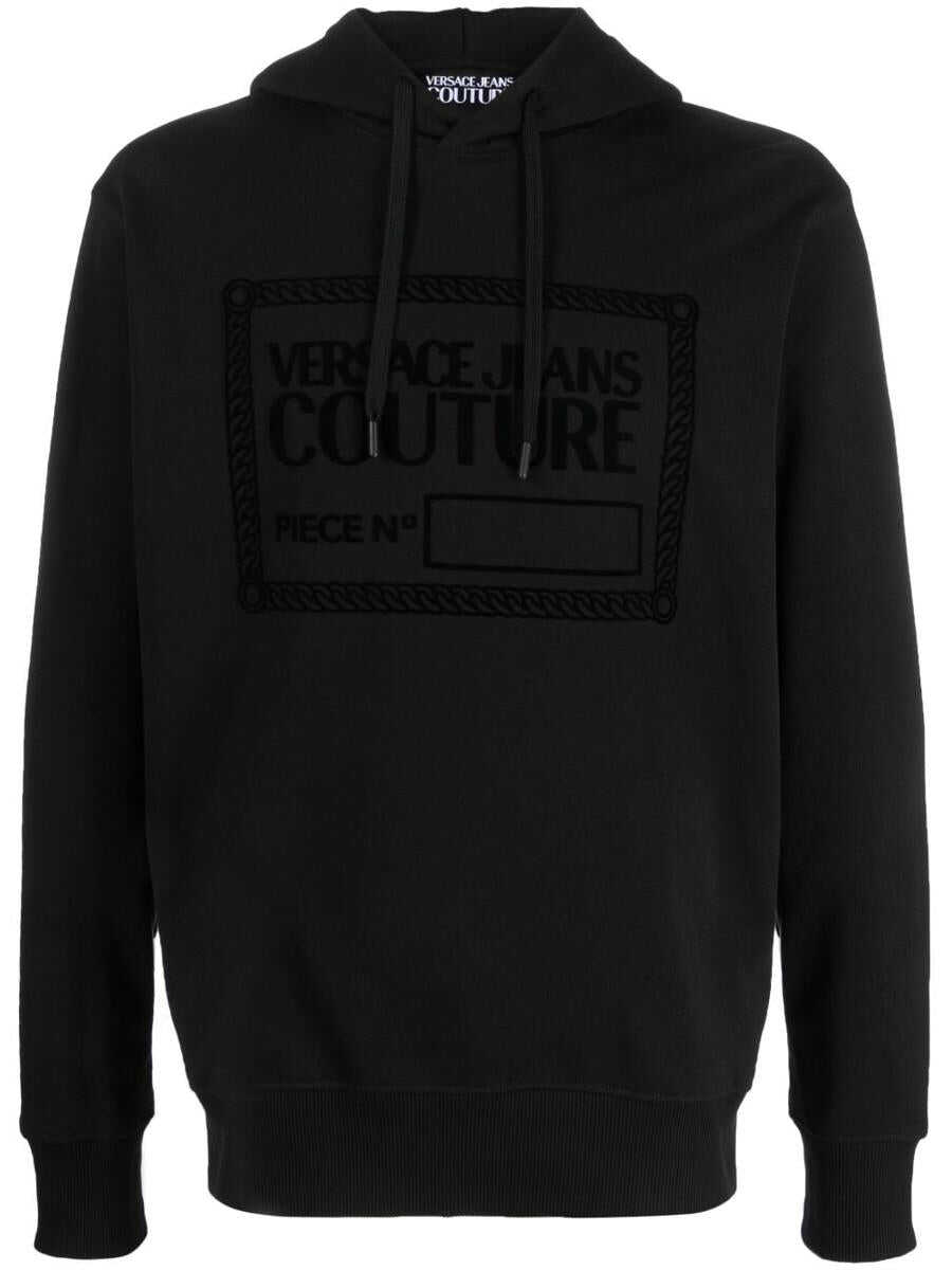 Versace Jeans Couture VERSACE JEANS COUTURE Debossed-logo hoodie Black