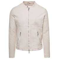 Geci Beige Jacket With Two-Way Zip In Leather Man Barbati