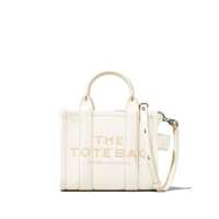 Genti de umar 'The Micro Tote Bag' White Shoulder Bag With Logo In Grainy Leather Woman Femei