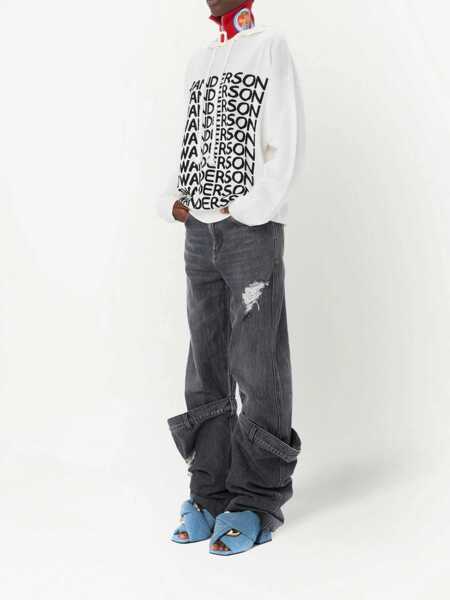 Pulovere JW Anderson JW Anderson White And Black Wool Sweatshirt WHITE Barbati (BM 10609118) 3