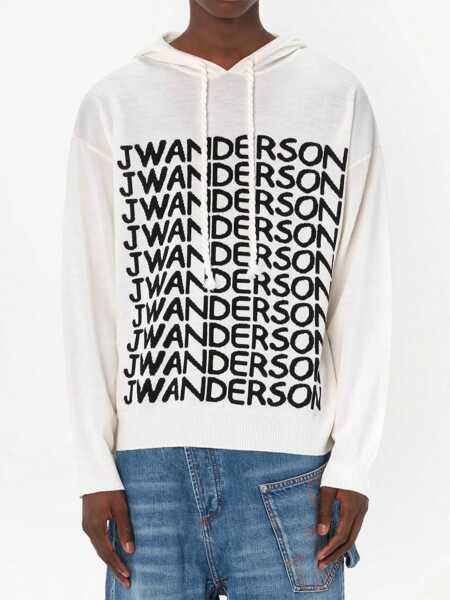 Pulovere JW Anderson JW Anderson White And Black Wool Sweatshirt WHITE Barbati (BM 10609118) 4