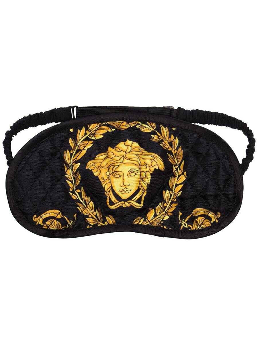 Versace VERSACE Baroque-print sleep mask Nero e Oro b-mall.ro imagine noua
