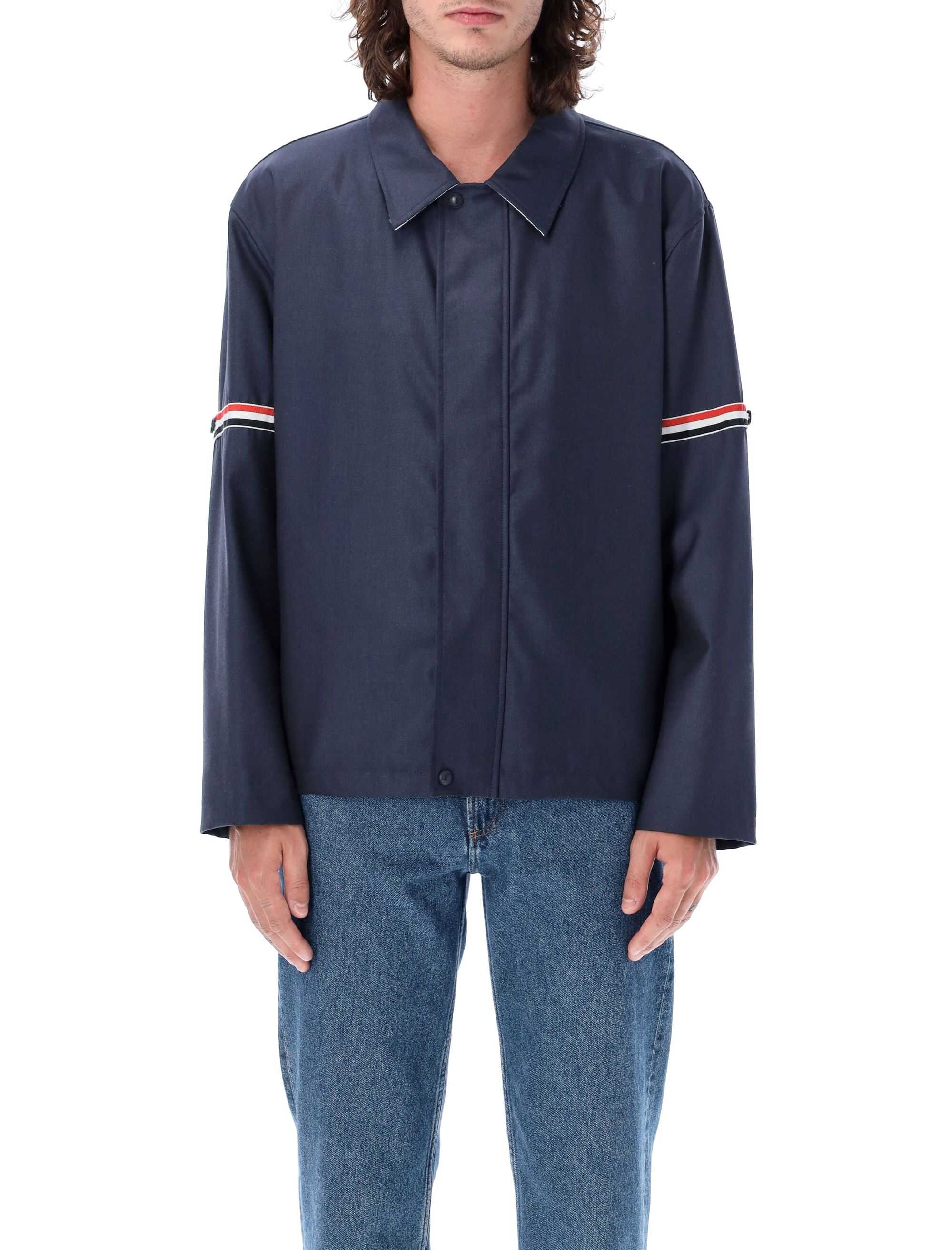 Thom Browne Relaxed zip front jacket Blue