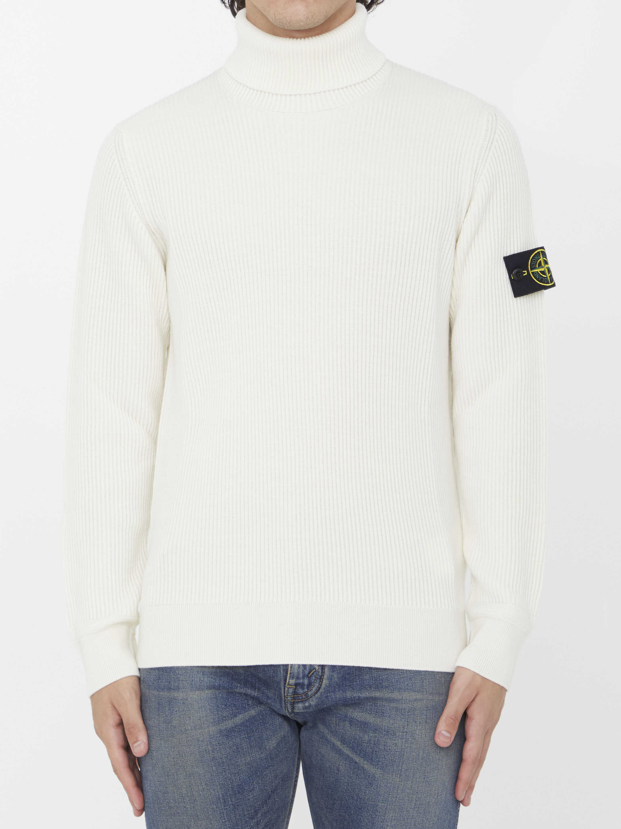 Stone Island Turtleneck Sweater WHITE