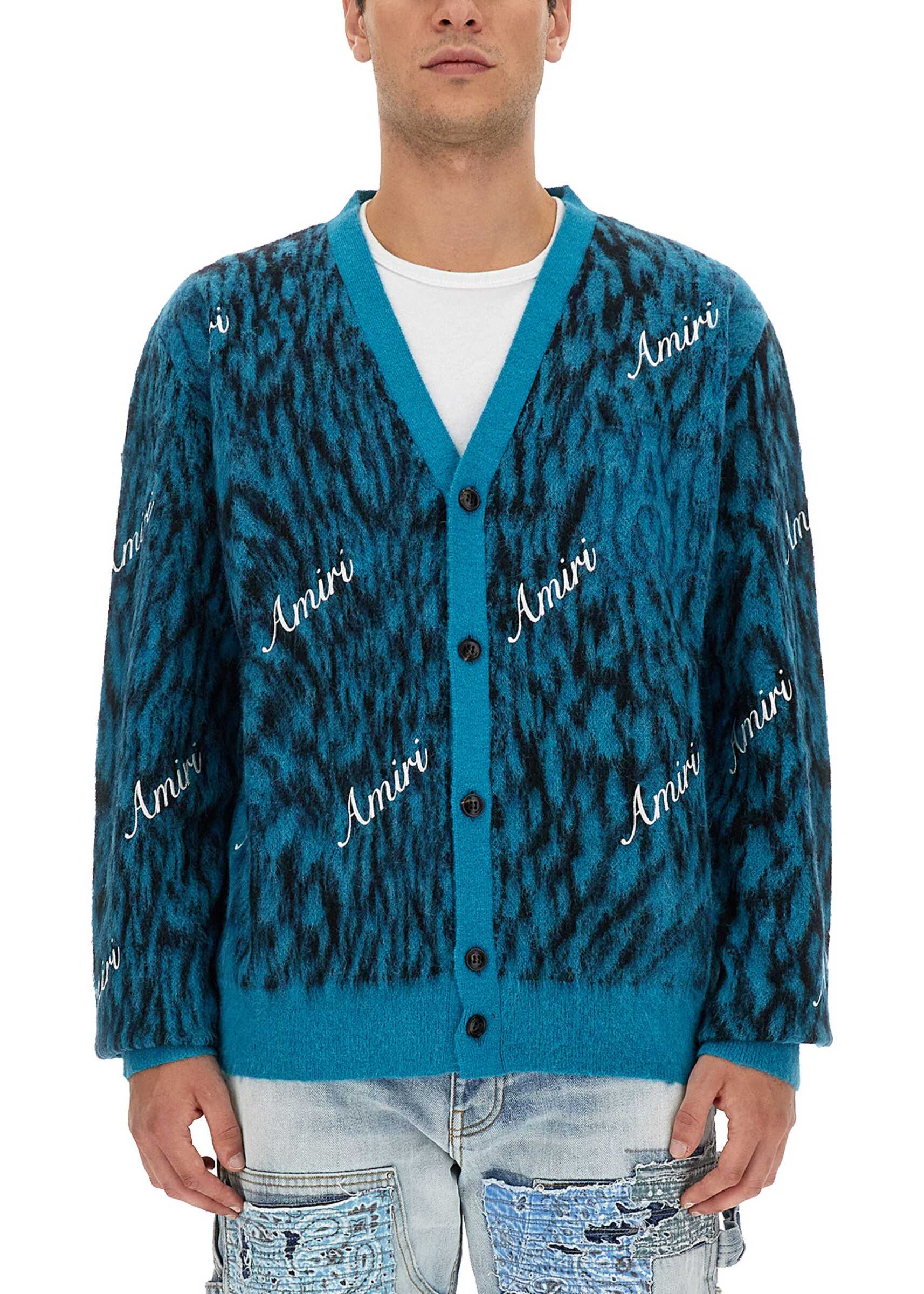 AMIRI V-Neck Cardigan AZURE