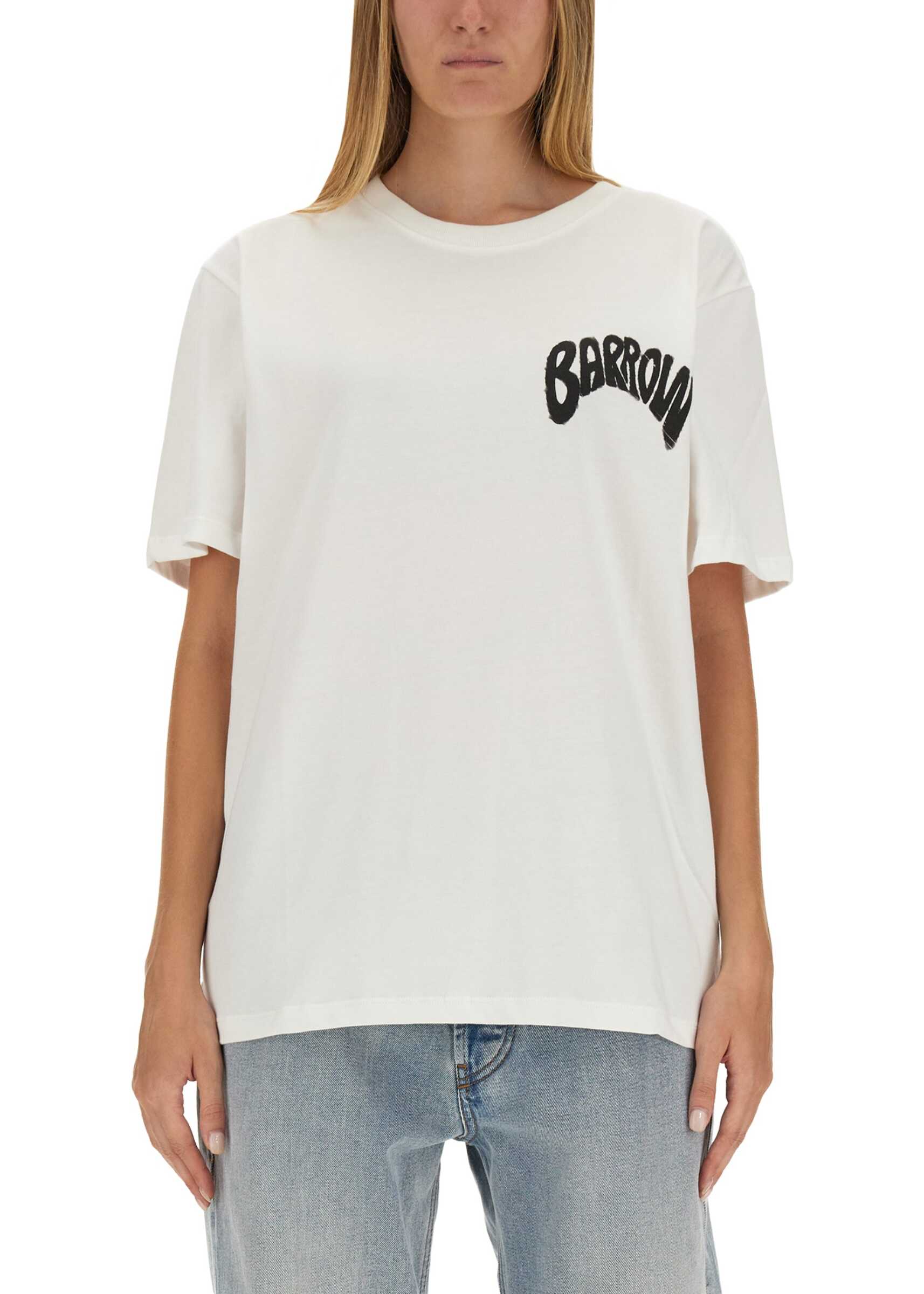 BARROW Logo Print T-Shirt WHITE