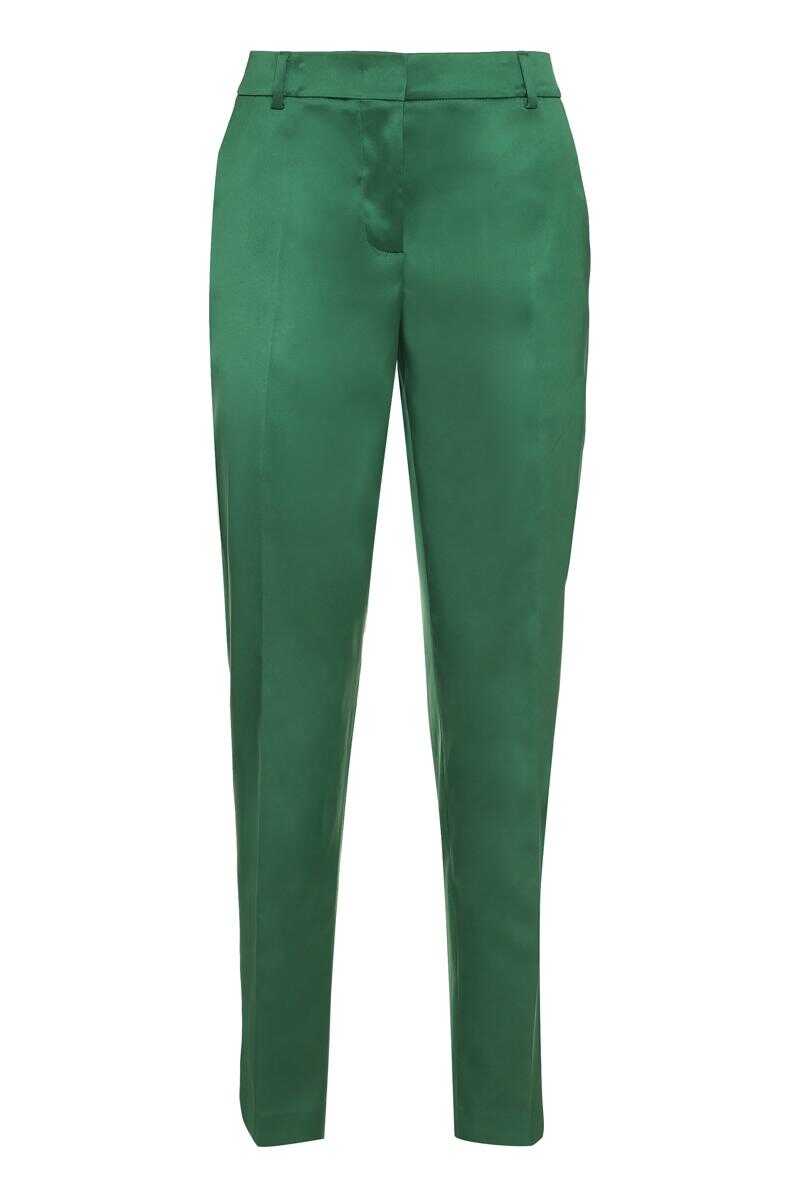 LOVE Moschino BOUTIQUE MOSCHINO SATIN TROUSERS GREEN
