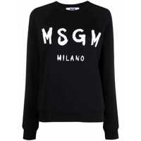 Pulovere Msgm Sweatshirt With Brushed Logo Print Femei