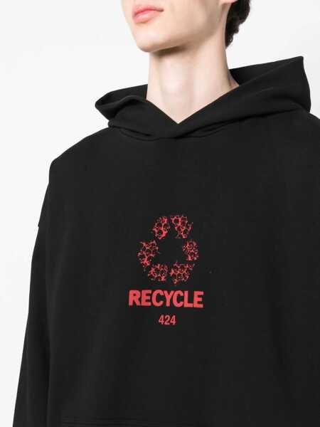 Pulovere 424 424 Black And Red Cotton Blend Sweatshirt Black Barbati (BM 10644872) 5
