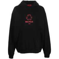 Pulovere 424 Black And Red Cotton Blend Sweatshirt Barbati