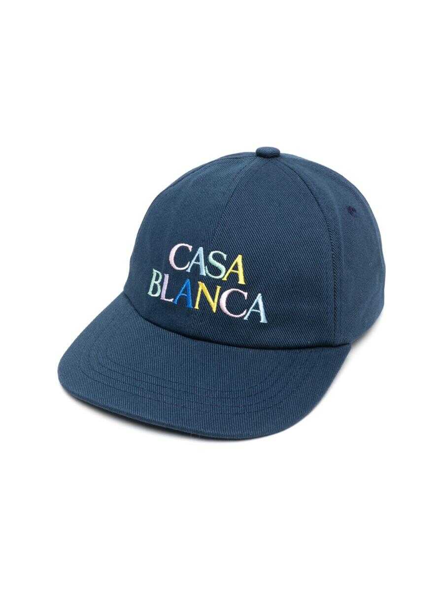 Casablanca CASABLANCA Stacked Logo Baseball Cap BLUE
