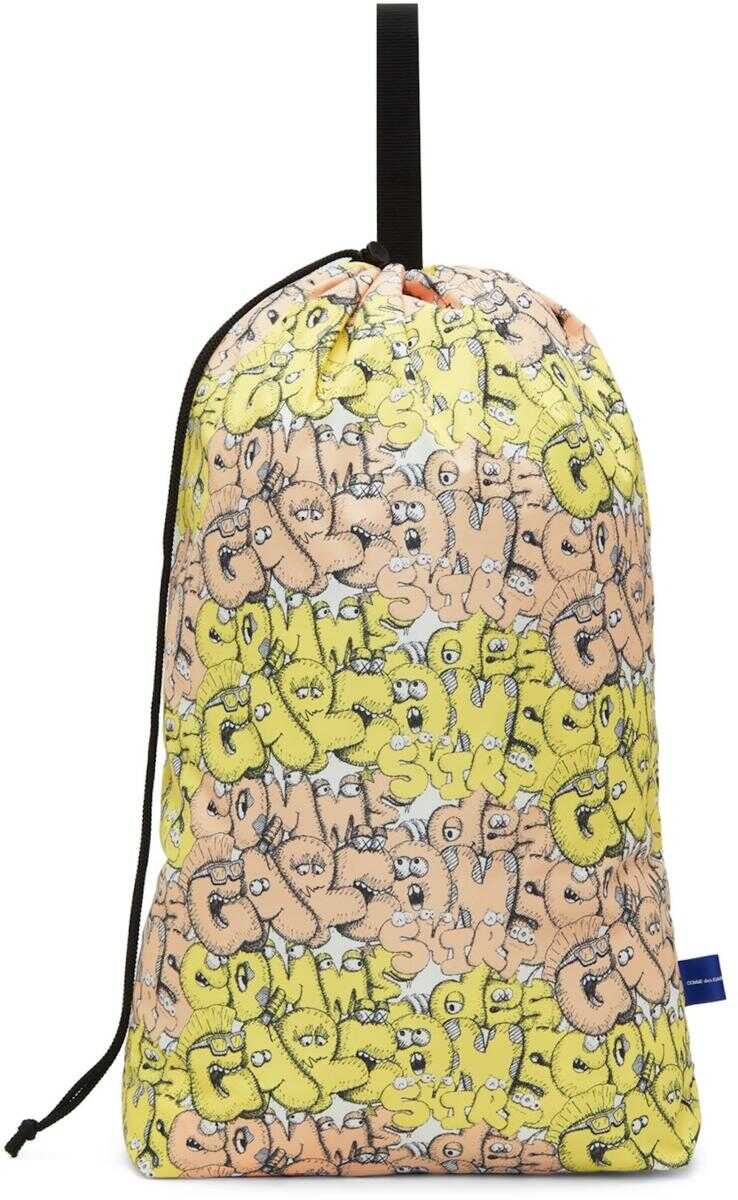 Comme des Garçons COMME DES GARÇONS CDG SHIRT x KAWS Logo Print Backpack YELLOW