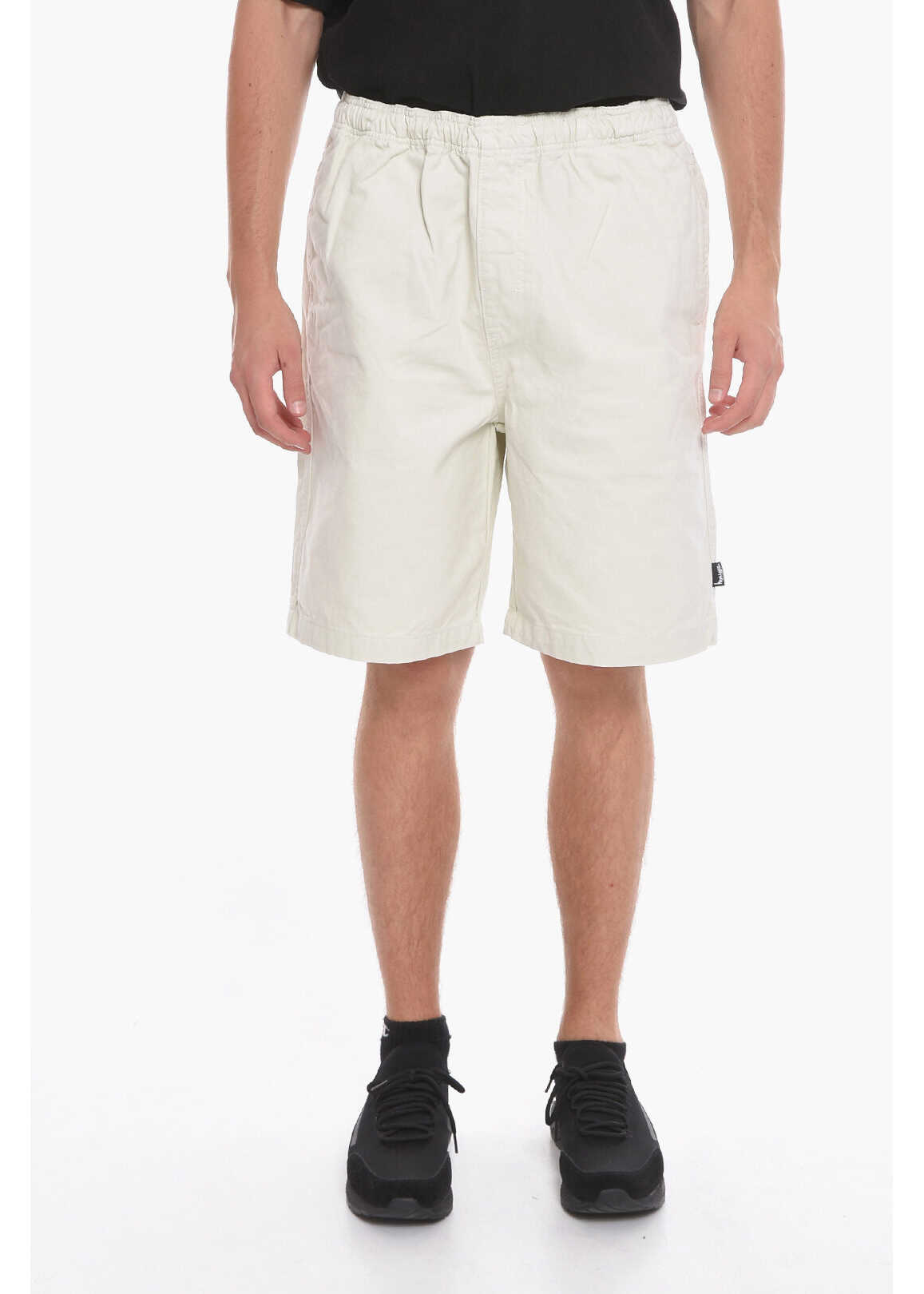 STÜSSY Cotton Twill Shorts With Drawstring Waist White