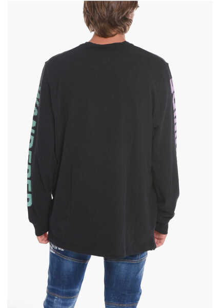 Bluze de trening DSQUARED2 Crewneck Sweatshirt With Logo Print Black Barbati (BM 10665167) 2