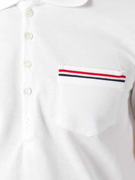 Tricouri Polo Thom Browne Short Sleeves Polo Shirt WHITE Barbati (BM 10665590) 5