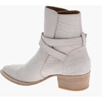 Ghete AMIRI pentru Barbati - Ghete AMIRI Croco Embossed Suede Jodhpur Western Booties 5Cm Gray Barbati (BM 10666106) - B-mall.ro
