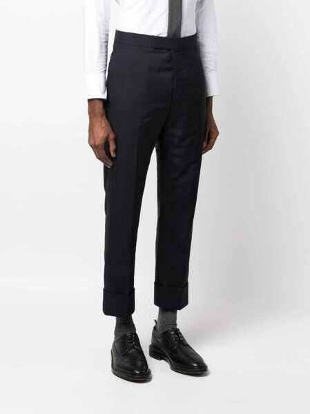 Pantaloni Thom Browne Thom Browne Wool Tailored Trousers BLUE Barbati (BM 10669301) 3