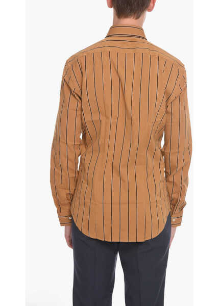 Camasi casual Brian Dales Striped Shirt With Spread Collar Brown Barbati (BM 10669439) 2
