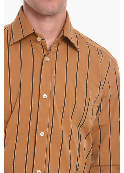 Camasi casual Brian Dales Striped Shirt With Spread Collar Brown Barbati (BM 10669439) 3