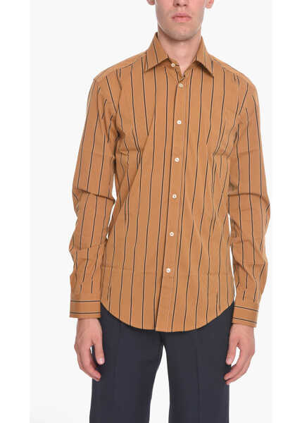 Camasi casual Brian Dales Striped Shirt With Spread Collar Brown Barbati (BM 10669439) 1