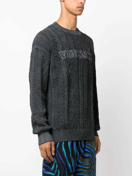 Pulovere casual Versace Knit With Greek Braid Work GREY Barbati (BM 10670822) 3