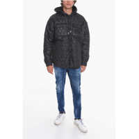 Paltoane DSQUARED2 pentru Barbati - Paltoane DSQUARED2 Quilted Shearling Jacket With Logo Patch Black Barbati (BM 10673870) - B-mall.ro