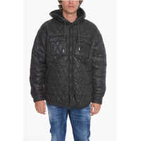 Paltoane Quilted Shearling Jacket With Logo Patch Barbati