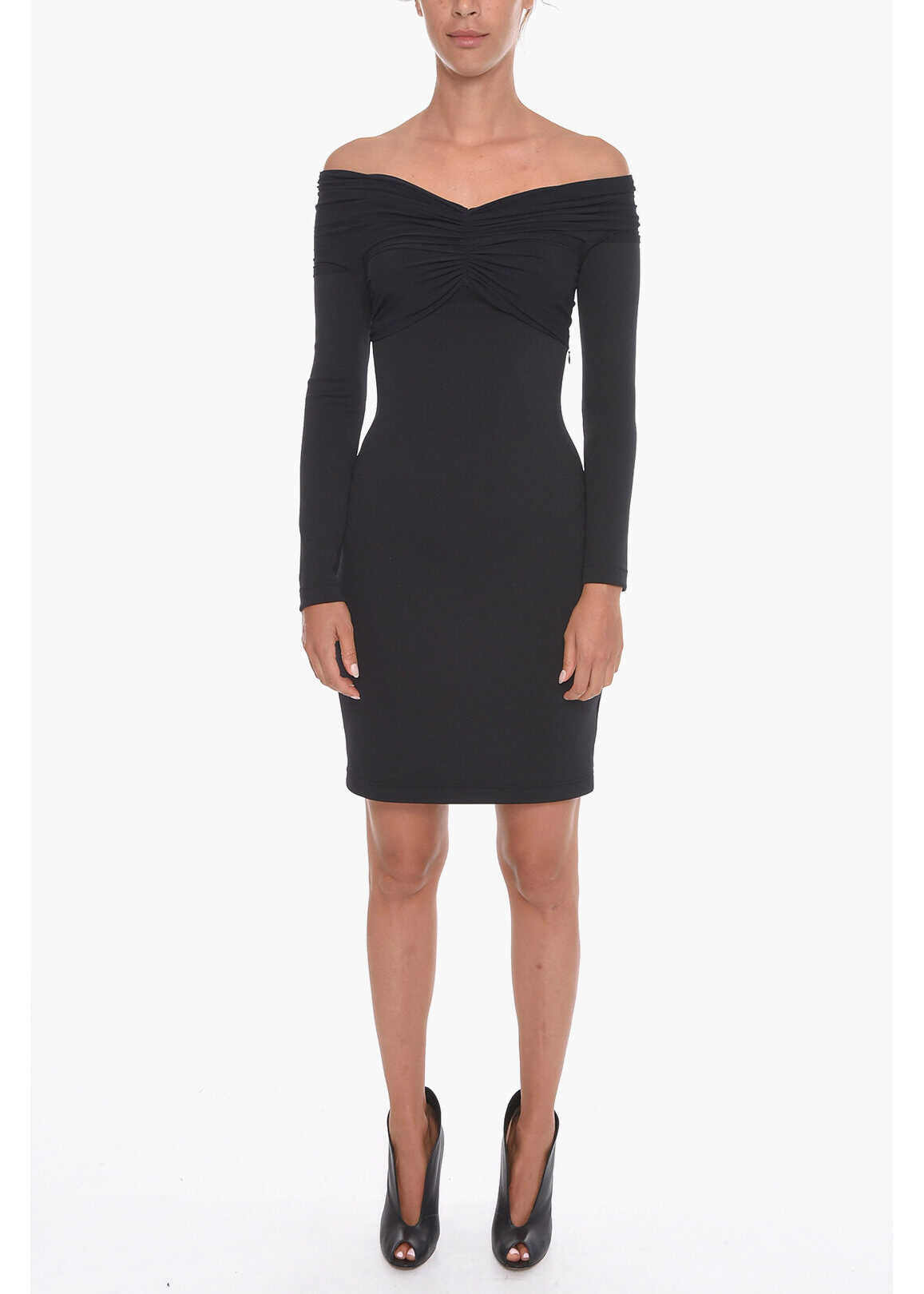 Burberry Jersey Dress With Off-Shoulders Black