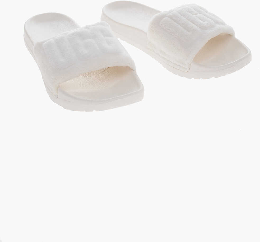 UGG Solid Color Mahalia Slides With Embossed Logo White