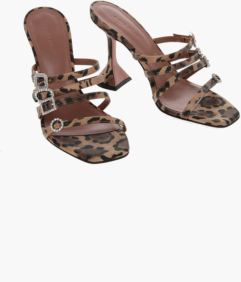 AMINA MUADDI Animal Motif Robyn Sandals With Jewel Buckle Details 11,5Cm Brown