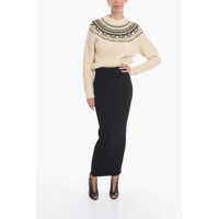 Fuste lungi Dama - Fuste lungi Balenciaga Ribbed Knit Maxi Pencil Skirt Blue Femei (BM 10674944) - B-mall.ro