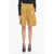 Bottega Veneta Leather Shiny Gaucho Shorts Yellow