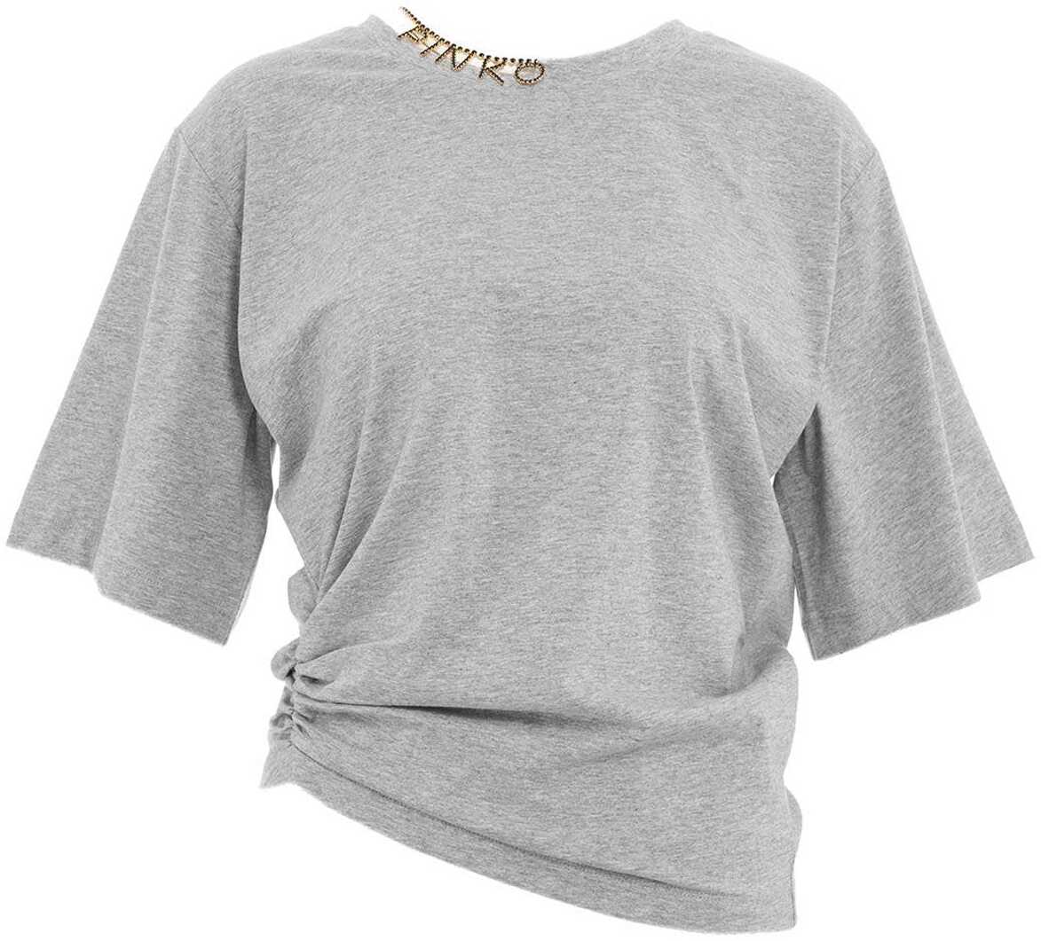 Pinko T-shirt with logochain "Tekkaman" Grey