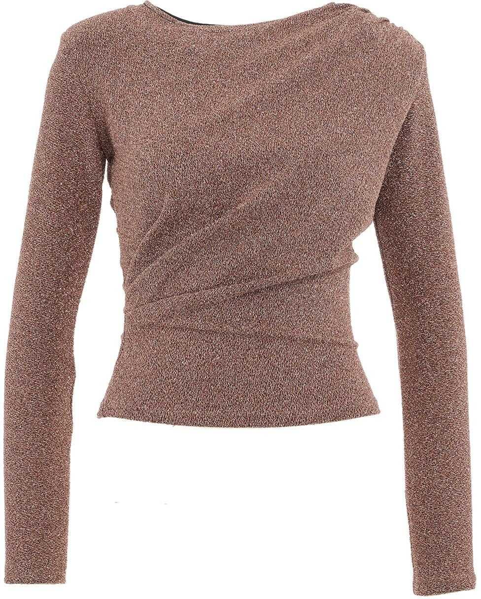 Liu Jo Longsleeved lurex shirt Bronze